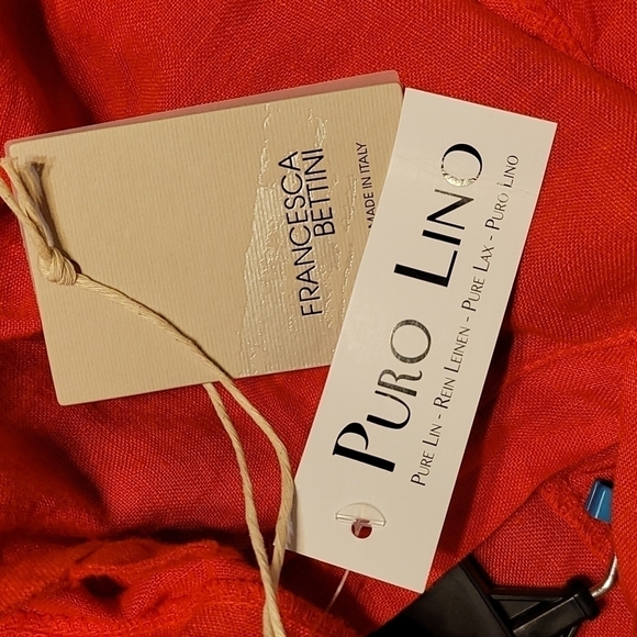 𝅺Francesca Bettini linen Notch Neck Tiered Dress - Picture 6 of 6